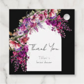 Fuchsia Lavendel Bloemboog Bruidsdouche Bedankjes Labels (Achterkant)