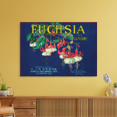 Fuchsia Lemon LabelLa Verne, CA Canvas Afdruk (Insitu (Woonkamer))