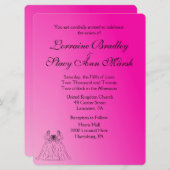 Fuchsia Lesbian Faire-part de mariage (Devant / Derrière)