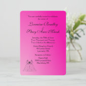 Fuchsia Lesbian Faire-part de mariage (Debout devant)