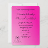 Fuchsia Lesbian Wedding Uitnodiging (Voorkant)