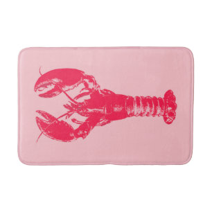 Fuchsia Lobster on Light Pink Badmat