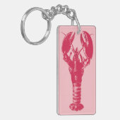 Fuchsia Lobster on Light Pink Sleutelhanger (Voorkant Links)