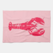 Fuchsia Lobster on Light Pink Theedoek (Horizontaal)