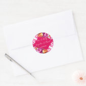 Fuchsia Majolica tegels sinaasappel dank u gunst Ronde Sticker (Envelop)
