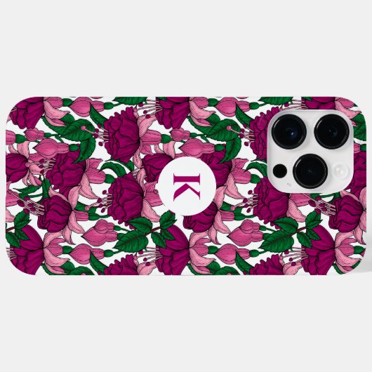 Fuchsia monogram Case-Mate iPhone case (Achterkant (horizontaal))