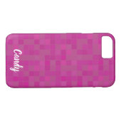 Fuchsia mosaïque rose pixels nom coque iphone (Dos (Horizontal))