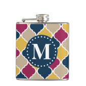 Fuchsia Navy Moroccan Lattice Monogram Heupfles (Voorkant)