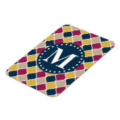 Fuchsia Navy Moroccan Lattice Monogram Magneet (Linkerzijde)