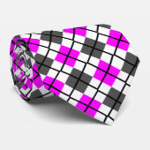 Fuchsia, noir, gris sur la cravate à motifs de (Roulé)