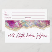 Fuchsia opaal gift certificaat (Voorkant / Achterkant)