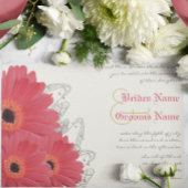 Fuchsia & Orange Gerber Daisy Faire-part de mariag