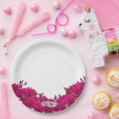 Fuchsia orchideeën op wit-bruiloft Borden-ringen- Papieren Bordje (Feest)