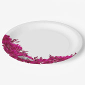 Fuchsia orchideeën op wit-bruiloft Borden-ringen- Papieren Bordje (Gekanteld)