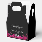 Fuchsia Orchids op Black-Wedding Dank u- Bedankdoosjes (Geopend)