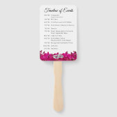 Fuchsia Orchids op White-Wedding-programma- Handwaaier (Achterkant)
