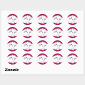 Fuchsia Orchids op White-Wedding- Ronde Sticker (Vel)