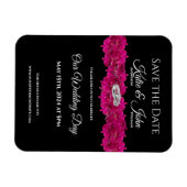 Fuchsia Orchids op Zwart- Bruiloft Save the Date- Magneet (Horizontaal)