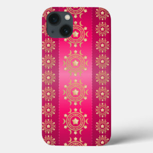 Fuchsia Oriental Mandala Pattern iPhone 13 Hoesje