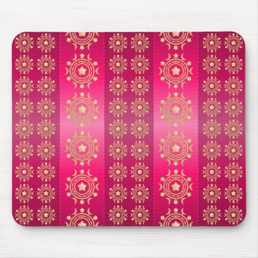 Fuchsia Oriental Mandala Pattern Muismat (Voorkant)