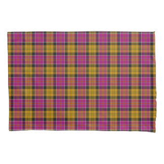 Fuchsia Paarse en Gold Culloden Schotse Tartan Kussensloop