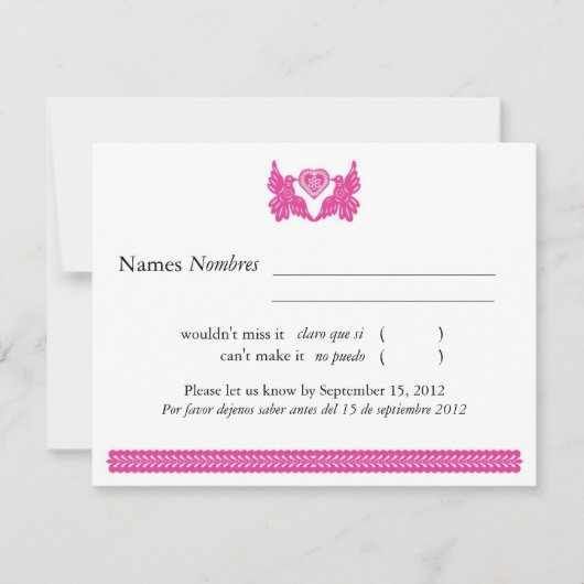 Fuchsia Papel Picado Inséparables RSVP (Devant)