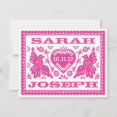 Fuchsia Papel Picado Inséparables RSVP (Dos)