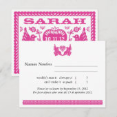Fuchsia Papel Picado Inséparables RSVP (Devant / Derrière)