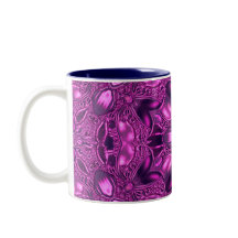 Fuchsia Pattern Two-Tone Coffee Mok