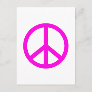 Fuchsia Peace Sign Briefkaart