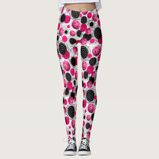 Fuchsia Pickleball Leggings (Voorkant)