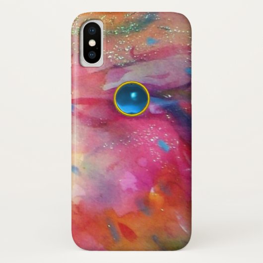 FUCHSIA PINK ABSTRACT Blue Sapphire Gemstone Case-Mate iPhone Case (Achterkant)