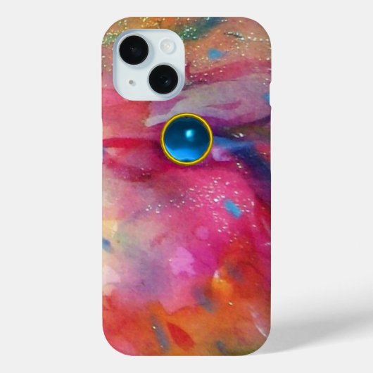 FUCHSIA PINK ABSTRACT Blue Sapphire Gemstone Case-Mate iPhone Case (Achterkant)