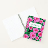 Fuchsia Pink Camellias & Jade Green Journal Feuill (Intérieur)