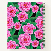 Fuchsia Pink Camellias & Jade Green Journal Feuill (Dos)
