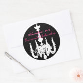Fuchsia Pink  Chandeliers Wedding Stickers (Envelop)