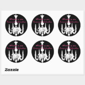 Fuchsia Pink  Chandeliers Wedding Stickers (Vel)