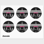 Fuchsia Pink  Chandeliers Wedding Stickers (Vel)