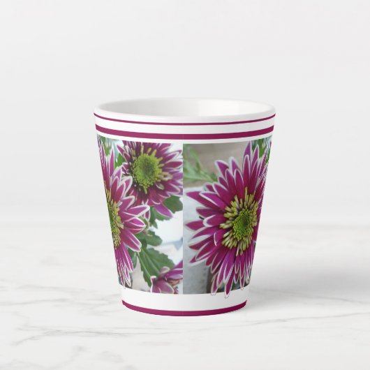 Fuchsia Pink Chrysanthemums Collage Latte Mok (Voorkant)