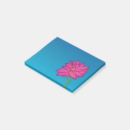 Fuchsia Pink Flower Wide Post-It Notes (Incliné)