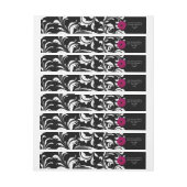 Fuchsia Pink Gerbera Daisy Black/White Swirl Girly (Vel)