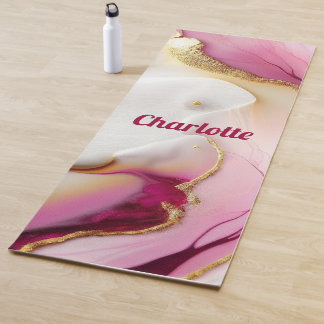 Fuchsia Pink Gold Yogamat