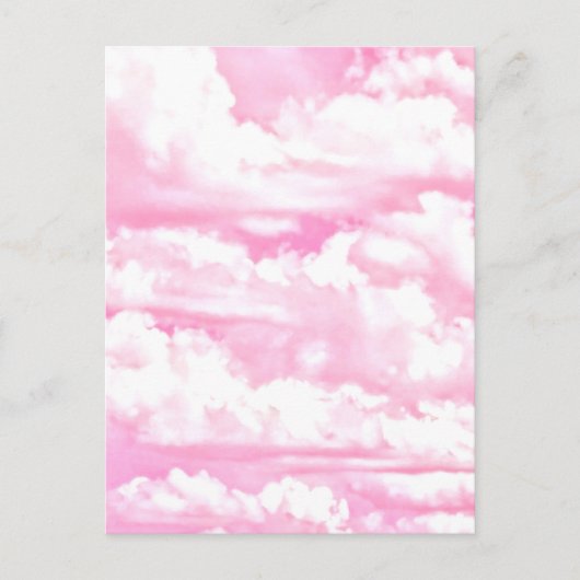 Fuchsia Pink Happy Clouds-decor Briefkaart (Voorkant)