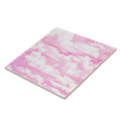 Fuchsia Pink Happy Clouds-decor Tegeltje (Zijkant)