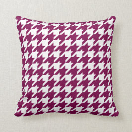 Fuchsia Pink Houndstooth Patroon Kussen