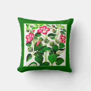 Fuchsia Pink Italiaanse Hibiscus bloemen Kussen