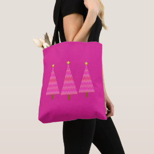 Fuchsia Pink Ombre moderne kerstboom Draagtas