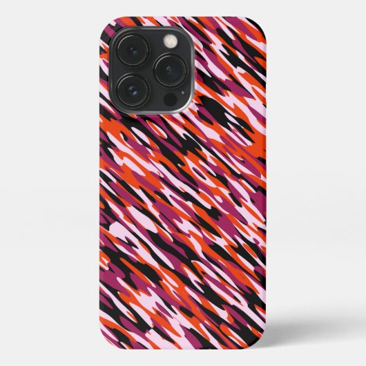 Fuchsia pink, orange, black and white camo  iPhone hoesje (Achterkant)