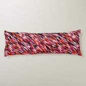 Fuchsia pink, orange, black and white camo  lichaamskussen (Achterkant)