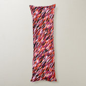 Fuchsia pink, orange, black and white camo  lichaamskussen (Achterkant (Verticaal))